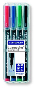 STAEDTLER "Lumocolor 313 S" OHP alkoholos marker 0.4 mm 4 különböző szín (313 WP4)